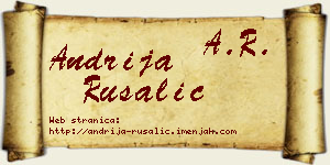 Andrija Rusalić vizit kartica